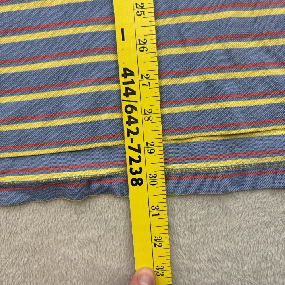 Vintage Polo Golf Polo Mens Large Blue Striped 90s Pima Cotton Pony Collared - Picture 10 of 10